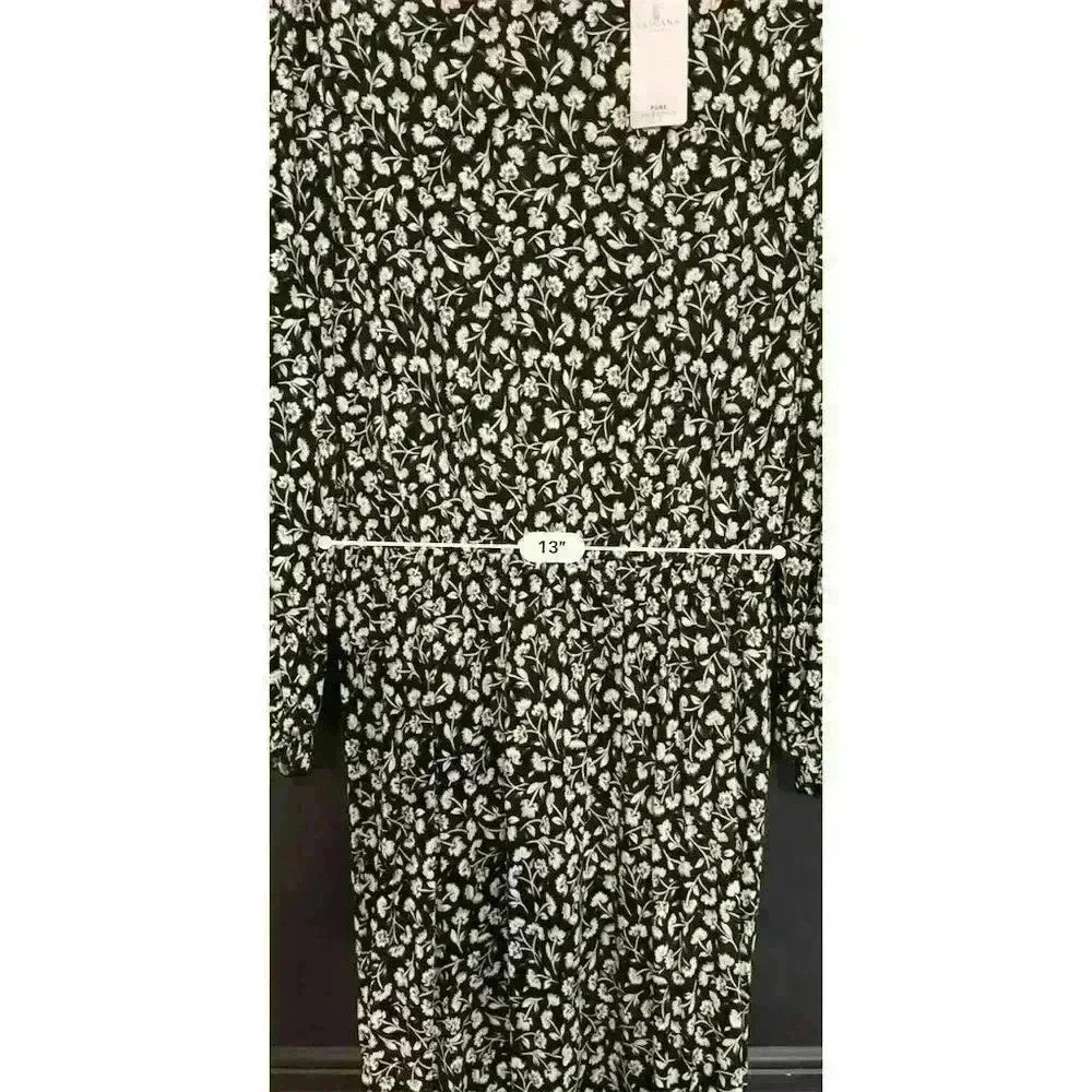 Lascana Women's Floral Print Midi Dress Size 6 Long Sleeve Multicolor - Picture 11 of 13